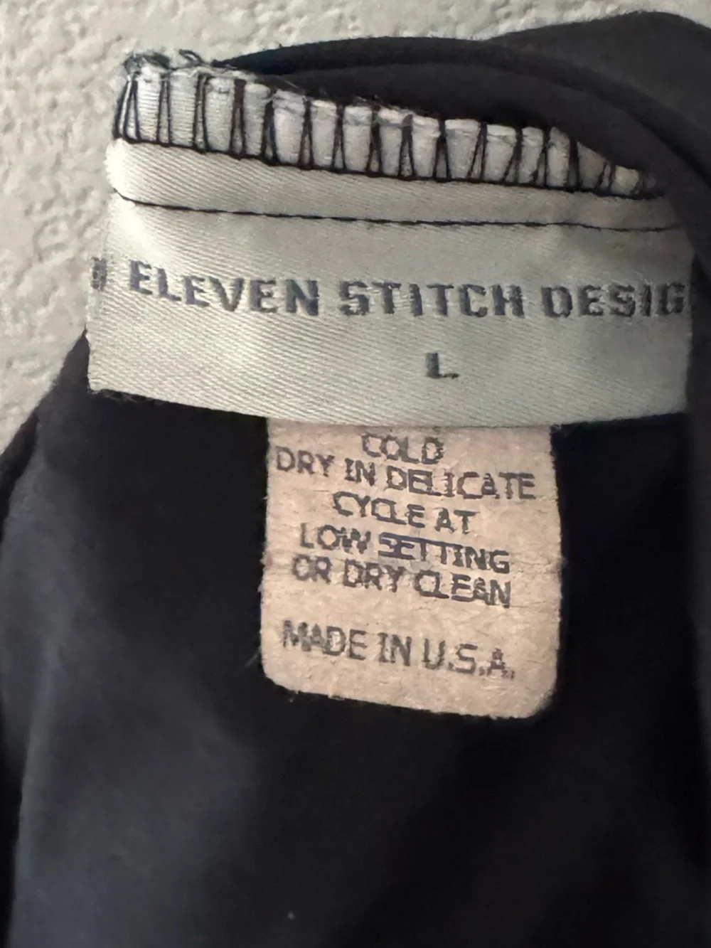 Eleven Stitch Design Wide Leg Pants Large Black Cotton Poplin Minimalist Boho - Picture 10 of 10